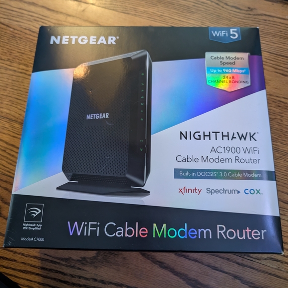 NETGEAR Nighthawk AC1900 Modem Router - Black - Picture 1 of 5
